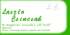 laszlo csincsak business card